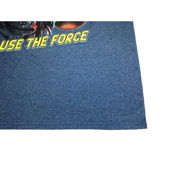 Star Wars Rebel Alliance 'USE THE FORCE' Yoda Luke Retro Blue Graphic Tee Sz S - Picture 4 of 6